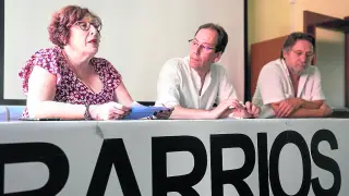 Maribel Martínez, Enrique Gracia y Jesús Sampériz, ayer en la sede de la FABZ.