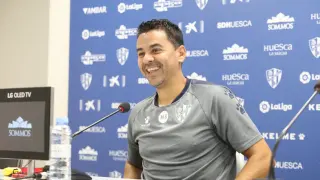 Míchel Sánchez, durante la rueda de prensa previa al choque con el Málaga.