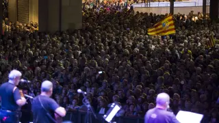 Concierto de La Ronda de Boltaña en la plaza del Pilar durante las Fiestas del Pilar de 2019 Zaragoza