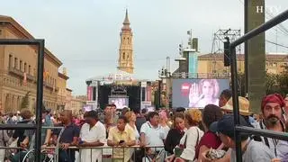 La organización detuvo a las 19.00 el paso de los oferentes durante cinco minutos, en los que se recordó el compromiso de Zaragoza contra las agresiones sexistas.