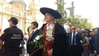 Jorge Azcón en la Ofrenda de Flores.