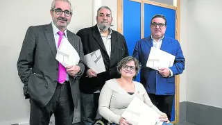 José Andrés Nalda, Ramón Álvarez, Juan Álvarez y Marta Valencia, este miércoles.