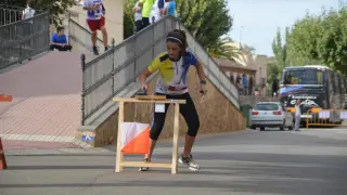 Una competidora del Club Ibón en la prueba sprint celebrada en Cosuenda