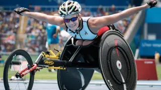 (FILES) In this file photo taken on September 10, 2016 Belgium's Marieke Vervoort reacts after winning the silver medal for the women's 400 m (T52) of the Rio 2016 Paralympic Games at the Olympic Stadium in Rio de Janeiro. - Belgian athlete Marieke Vervoort, 100m champion at the 2012 London Paralympic Games, died on October 22, 2019 of euthanasia at the age of 40, a Belgian media reported. (Photo by YASUYOSHI CHIBA / AFP)