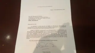 La carta del presidente del Gobierno se remitió el pasado 19 de septiembre, un mes antes de la exhumación de Franco en el Valle de los Caídos.