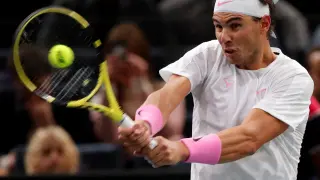 Tennis - ATP 1000 - Paris Masters - AccorHotels Arena, Paris, France - October 30, 2019 Spain's Rafael Nadal in action during his second round match against France's Adrian Mannarino REUTERS/Charles Platiau [[[REUTERS VOCENTO]]] TENNIS-PARIS/