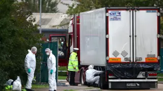 Imagen del camión con 39 migrantes muertos aparecido hace unos días en Essex, Reino Unido.
