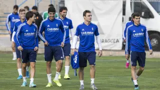 Dani Lasure junto a sus compañeros en un entrenamiento en la Ciudad Deportiva.