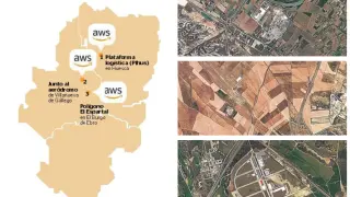 Ubicaciones de los centros de Amazon en Aragón