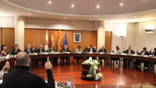 Pleno celebrado este jueves por la Diputación de Huesca.