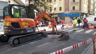 Obras de reparación en la calle