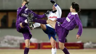 David Villa, en su paso por el Real Zaragoza.