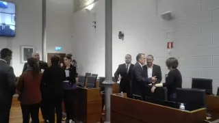 Imagen del salón de plenos de la DPZ, instantes antes del inicio de la sesión.