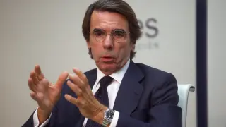 José María Aznar, este lunes, durante la presentación del informe de la FAES sobre la Alianza Atlántica.