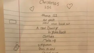 Parte de la carta a Papá Noel de la pequeña estadounidense.