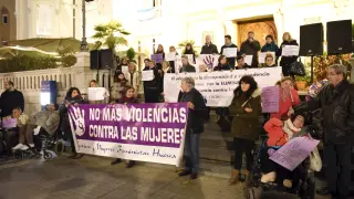 Concentración contra la violencia de género en la plaza de Navarra en 2017.