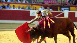 Lance ante el toro en la corrida del pasado 13 de agosto en Huesca