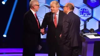Jeremy Corbyn y Boris Johnson durante el cara a cara.