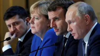 El llamado 'Formato de Normandía' fue auspiciado en el Elíseo por el dirigente francés, Emmanuel Macron, y la canciller alemana, Angela Merkel