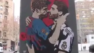 El grafiti de Piqué y Ramos