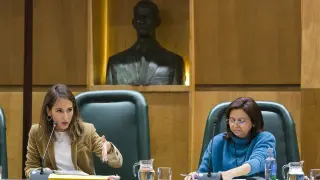 La concejal de Hacienda, María Navarro, en la comisión de vigilancia de la contratación de este jueves.