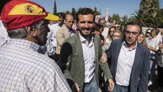 El candidato a la Presidencia del Gobierno, Pablo Casado, estuvo en septiembre en Zaragoza en el día del afiliado del PP