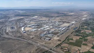 Imagen aérea de Plaza, donde se han vendido 482 hectáreas para usos logísticos y comerciales desde su urbanización.