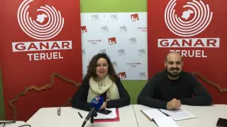 Anabel Gimeno (portavoz Ganar-IU) y Nicolás López, coordinador local de IU