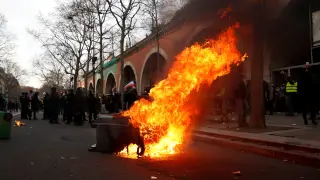 Incidentes en la manifestación contra la reforma de las pensiones en París