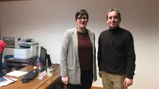 Verónica Villagrasa y Alfonso Adán se reunieron el lunes en la sede del Pignatelli.