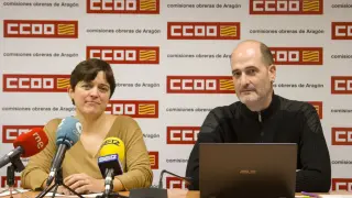 Tania González y Paco González durante la rueda de prensa de este jueves.