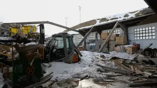 El aserradero de Cantavieja, completamente destruido tras el paso de la borrasca Gloria