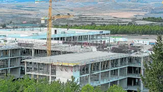Imagen de las obras del nuevo hospital de hace solo unos días.