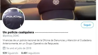 Perfil de "Un policía cualquiera" en Twitter