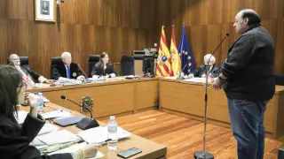 El acusado, durante el juicio celebrado el pasado 24 de abril en la Audiencia de Zaragoza