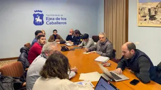 Reunión con los responsables de coordinación de La Vuelta a España en Ejea.