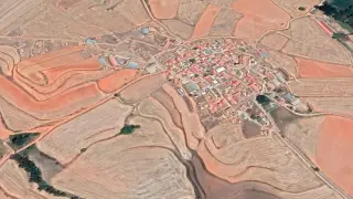 Campos de Godos en Terue desde Google Earth
