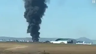 Incendio en el aeropuerto de Teruel