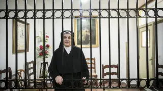 La hermana Gemma en el Monasterio de Santa Mónica, en la calle de Manuela Sancho en Zaragoza.