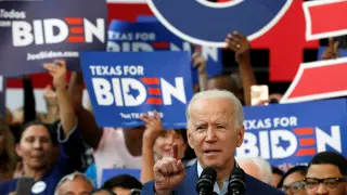 Democratic U.S. presidential candidate Biden speaks during a campaign event at Texas Southern University in Houston