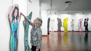 Mariela García Vives, en la exposición en la Sala de Arte Joven de Zaragoza.