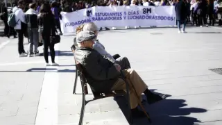 Manifestación estudiantil por el 8M en Zaragoza