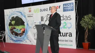 El secretario de la Junta Central de Usuario, Ángel Aznar, durante la presentación de la jornada.
