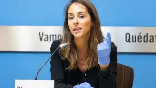 María Navarro en la rueda de prensa de este viernes.