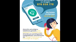 Psicólogos voluntarios de Aragón atienden en el 876 036778 a la población de forma gratuita