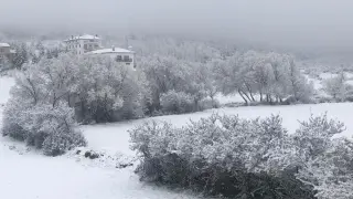 Orihuela del Tremedal, cubierta de nieve.