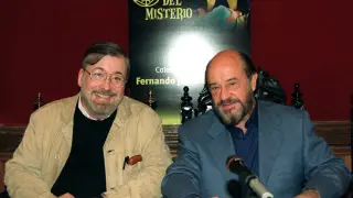 Jiménez del Oso junto a Chicho Ibáñez Serrador, con quien colaboró asiduamente en la televisión.