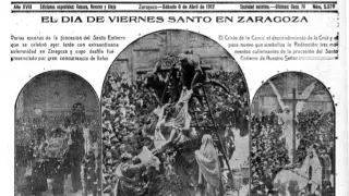 Tríptico que se publicó en la portada de HERALDO en 1912, fotografías de Grasa.