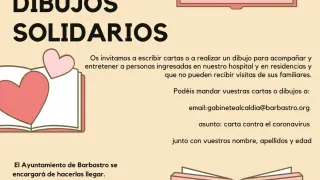 Cartas y dibujos solidarios para el Hospital y las residencias de Barbastro