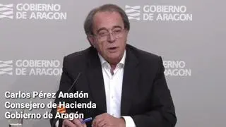 El consejero de Hacienda del Gobierno de Aragón, Carlos Pérez Anadón, ha detallado este miércoles las operaciones que el Gobierno de Aragón ha cerrado con las entidades bancarias para aportar liquidez a la Tesorería.